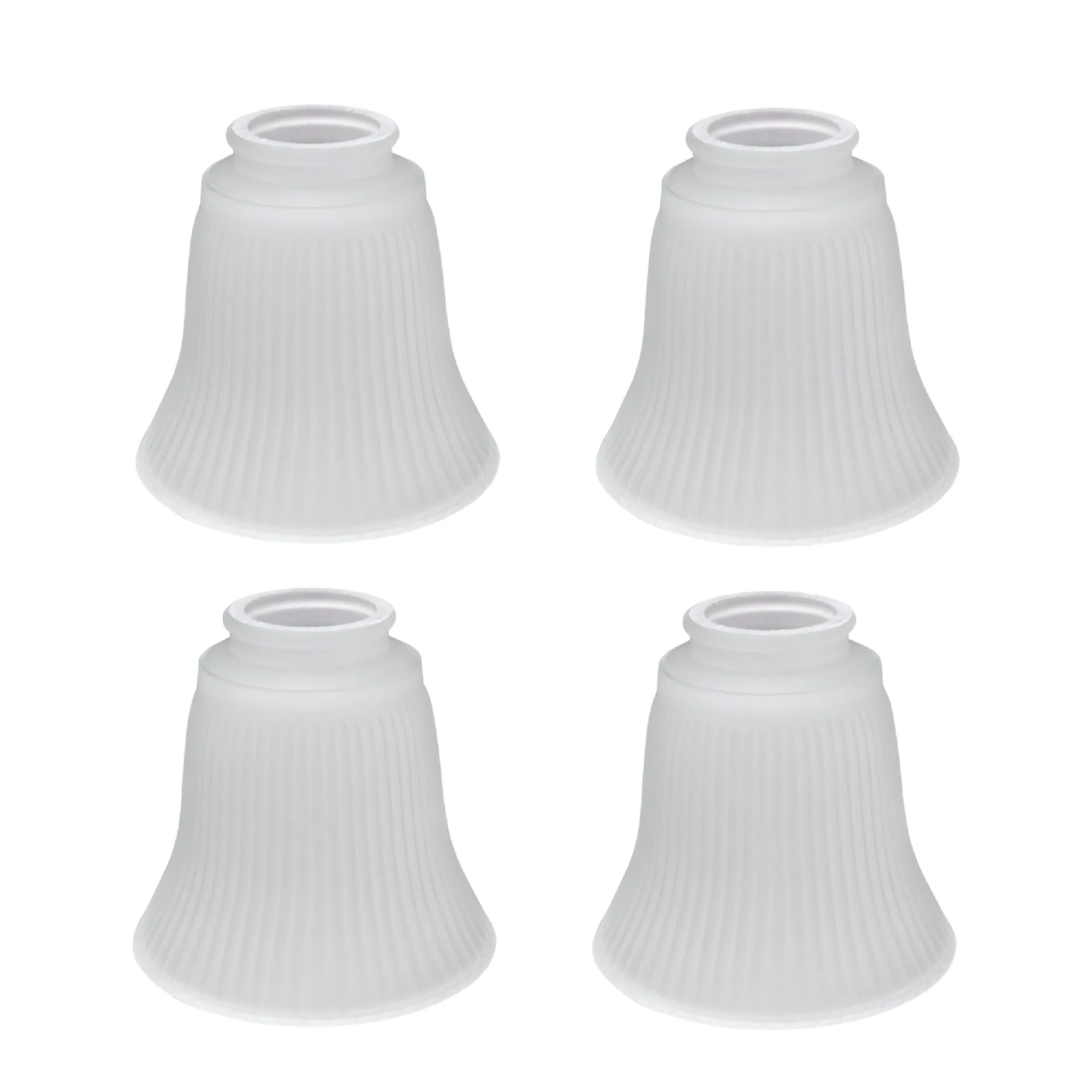 # 23036-4 Transitional Style Replacement Frosted Ribbed Glass Shade, 2 1/4" Fitter Size, 4 5/8" high x 4 3/4" diameter, 4 Pack