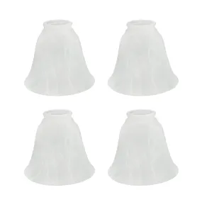 # 23044-4 Transitional Style Bell Shaped Frosted Replacement Glass Shade, 2-1/8" Fitter Size, 4-3/4" high x 5-1/2" diameter, 4 Pack