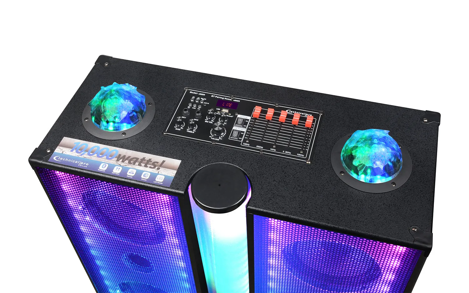 10 x 8" LED Bluetooth Party Speaker with Beer Dispenser & Wireless Mic