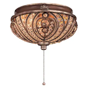 11 In. Two Lights Ceiling Fan Light Kit, Belcaro Walnut Finish