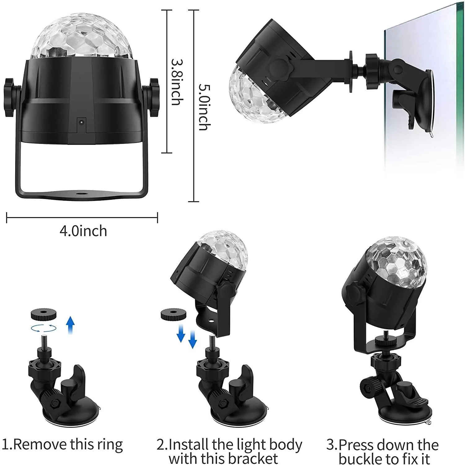 15 Modes Disco Light 9W Sound Activated Party Lights Disco Ball Ripple DJ Flame Lamp Stage Light