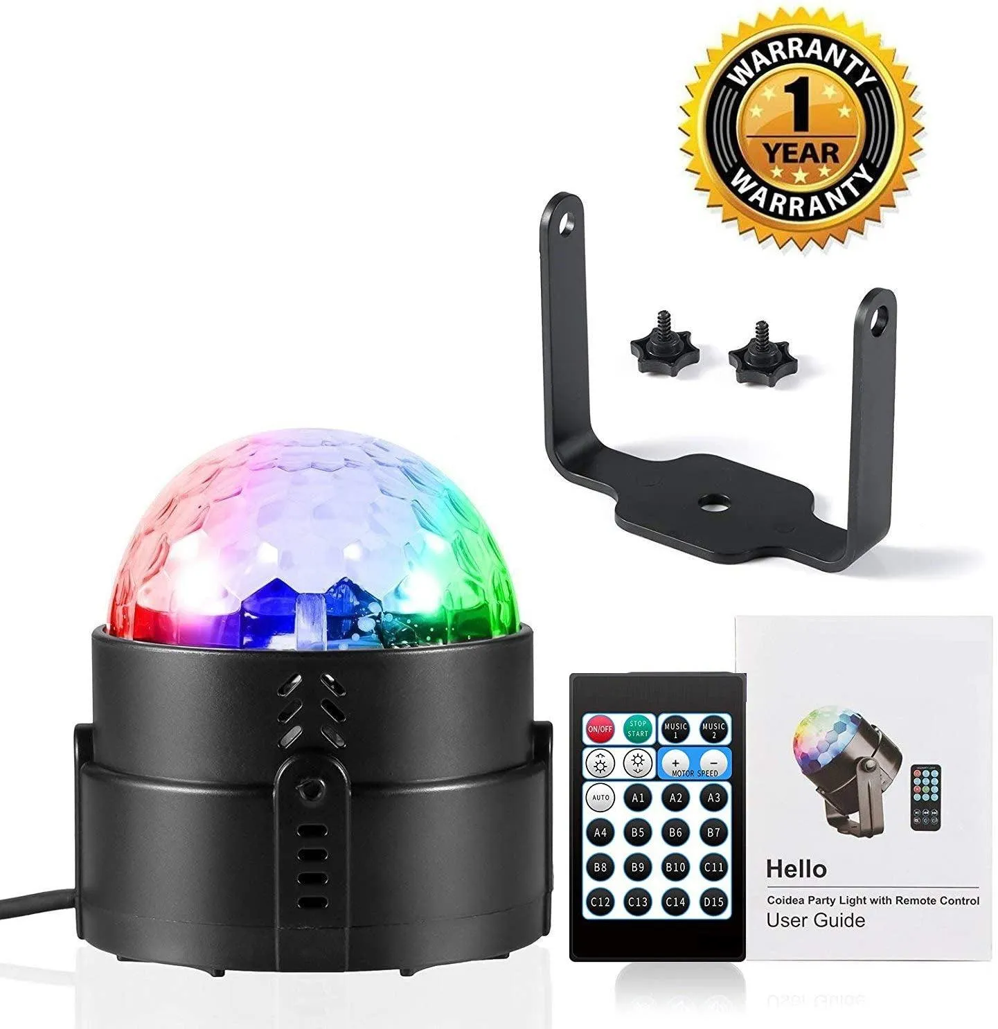 15 Modes Disco Light 9W Sound Activated Party Lights Disco Ball Ripple DJ Flame Lamp Stage Light