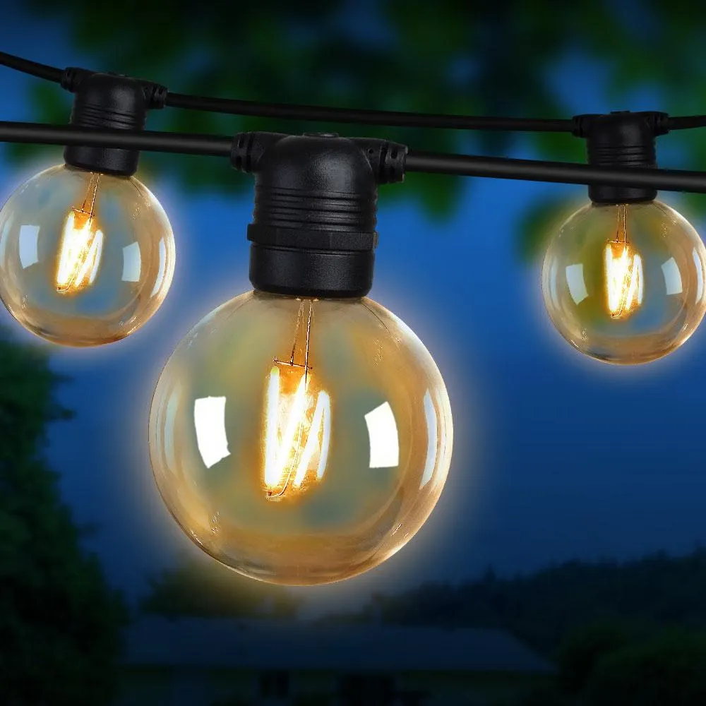 23m LED Festoon String Lights 20 Bulbs Kits Wedding Party Christmas G80