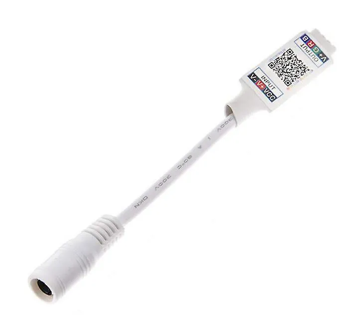 2Pcs white Wifi Mini Rgb Bluetooth Controller, Dc 5v, 12v, 24v, Mini Music Bluetooth AZ12365