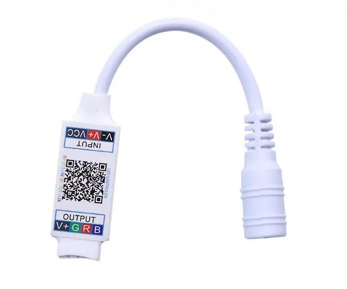 2Pcs white Wifi Mini Rgb Bluetooth Controller, Dc 5v, 12v, 24v, Mini Music Bluetooth AZ12365