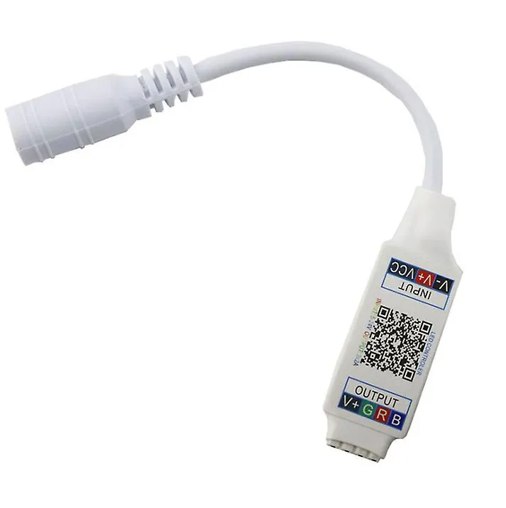 2Pcs white Wifi Mini Rgb Bluetooth Controller, Dc 5v, 12v, 24v, Mini Music Bluetooth AZ12365