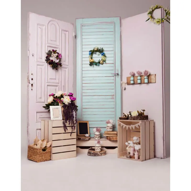 2x3m Colorful Door Studio Backdrop Baby Photoshoot (Design 12) - CLEARANCE