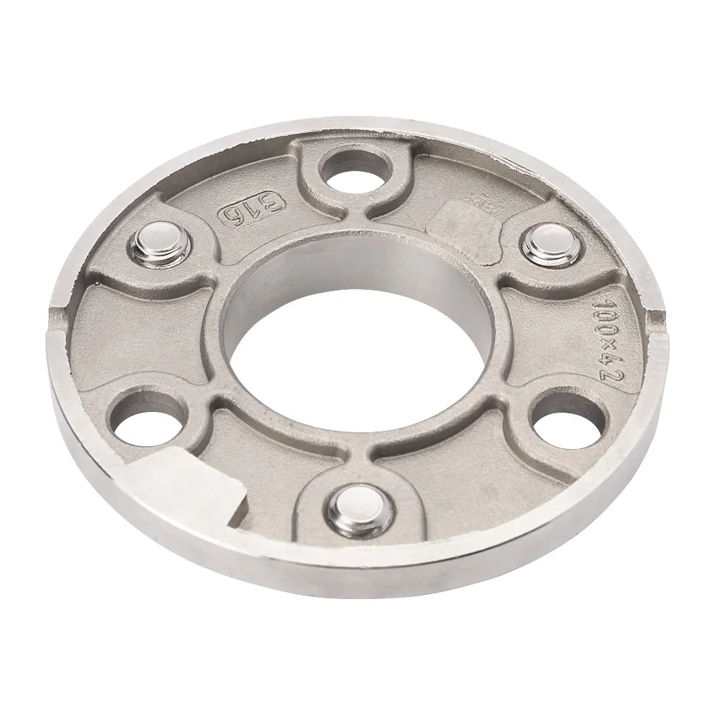 316 Adjustable Base Flange To Weld To Suit 42.4mm Outside Diameter Tube