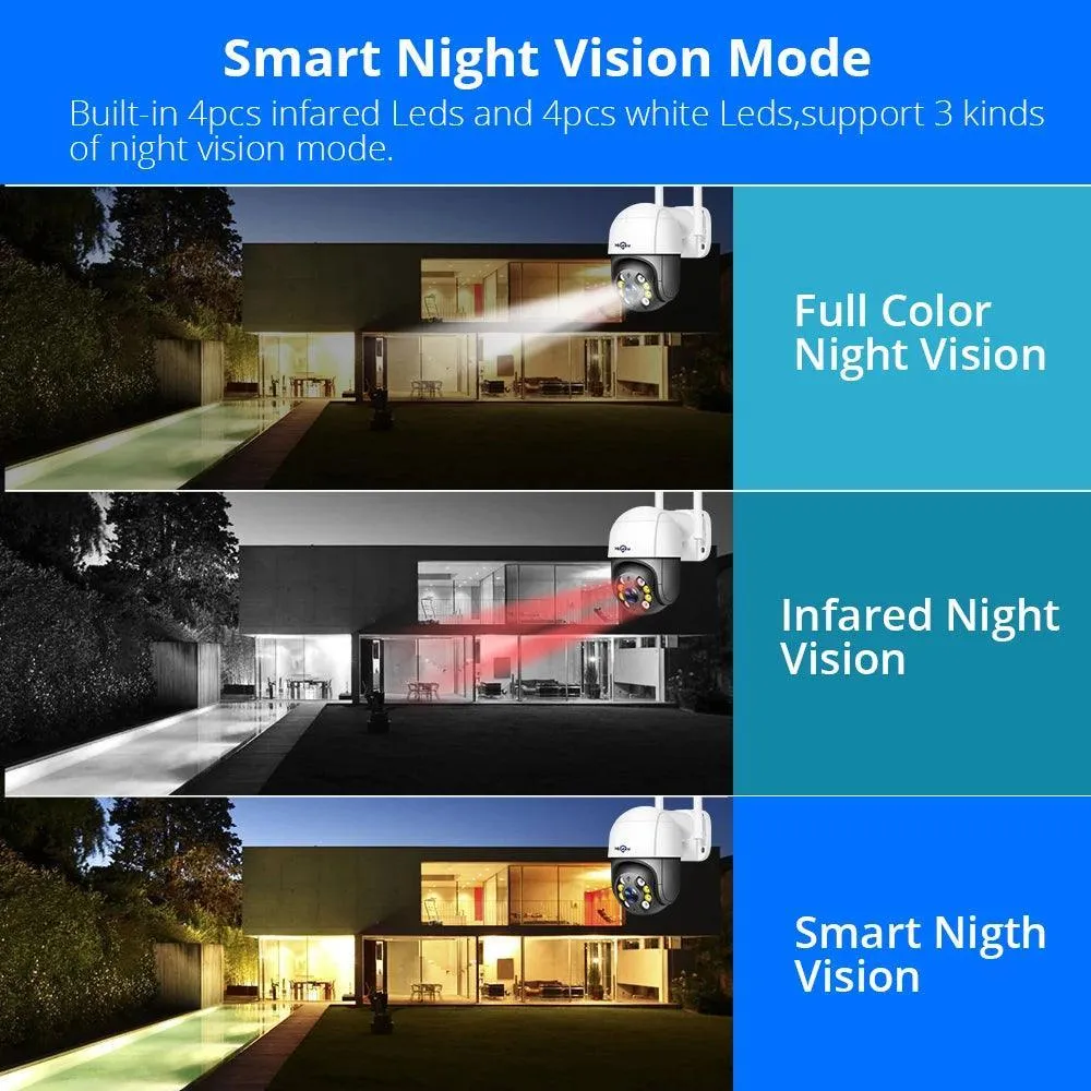 3MP IP Camera WIFI Wireless Outdoor Full Color Night Vision 2MP PTZ IP Camera Audio Network CCTV Surveillance