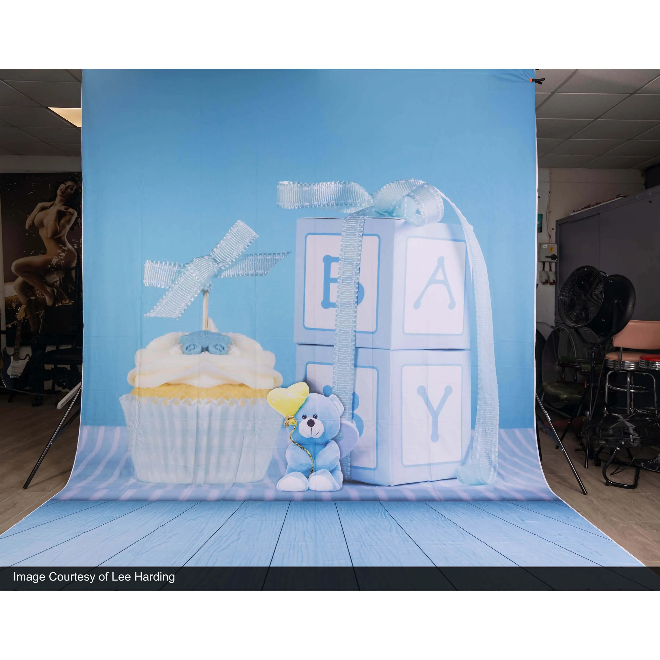 3x4m Blue Birthday Printed Photography Backdrop (Baby Design 3) - CLEARANCE