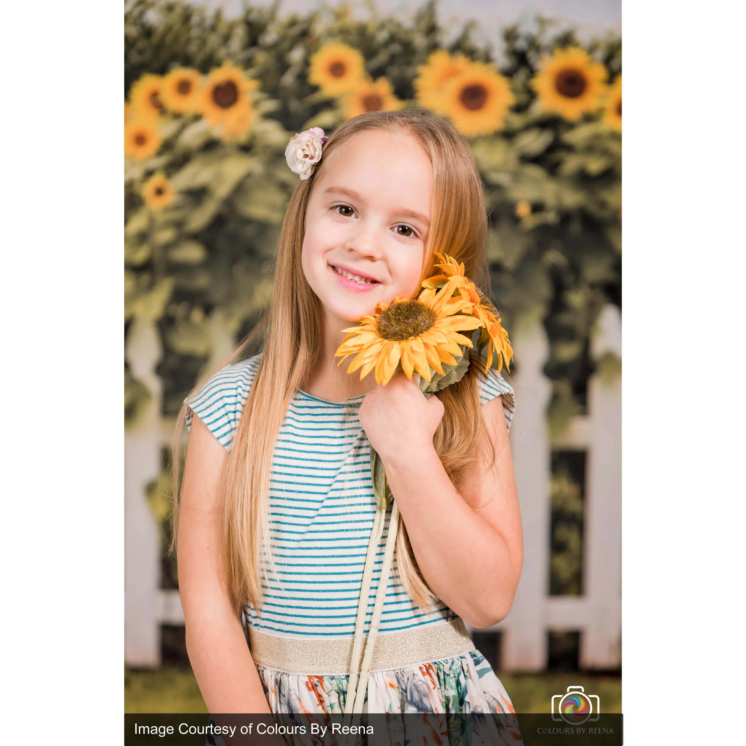 3x4m Green Graden Flower Printed Children's Background (Design 2) - CLEARANCE
