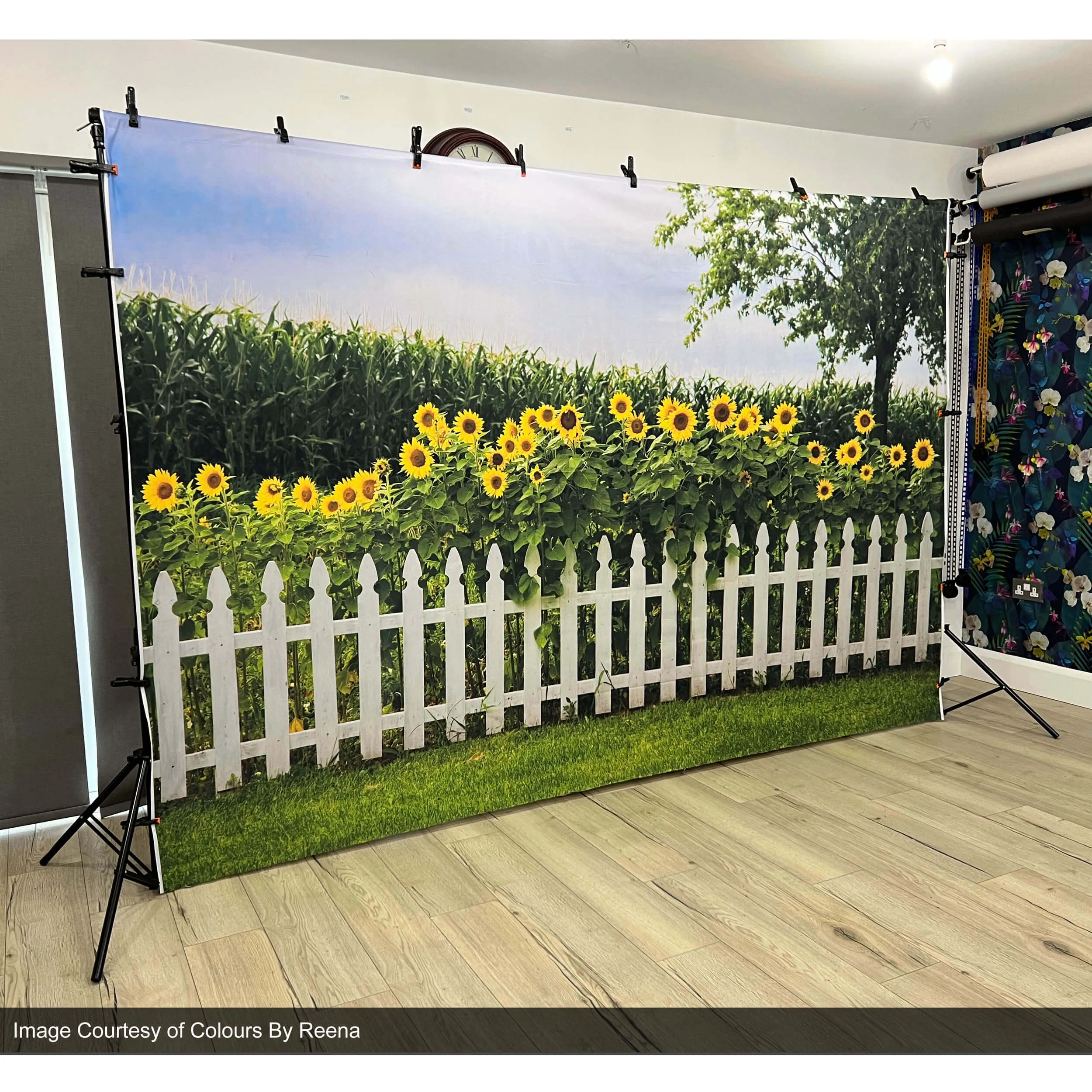 3x4m Green Graden Flower Printed Children's Background (Design 2) - CLEARANCE