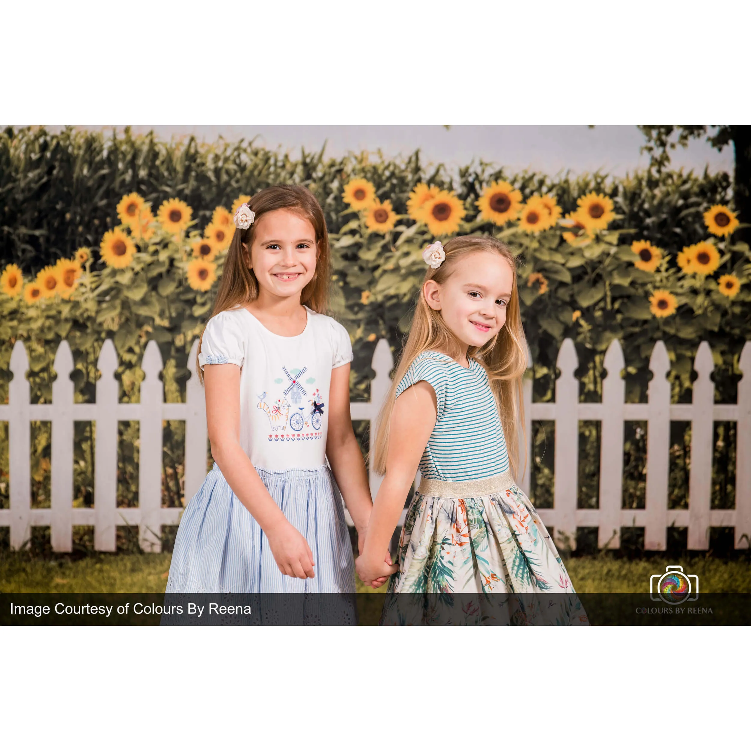 3x4m Green Graden Flower Printed Children's Background (Design 2) - CLEARANCE