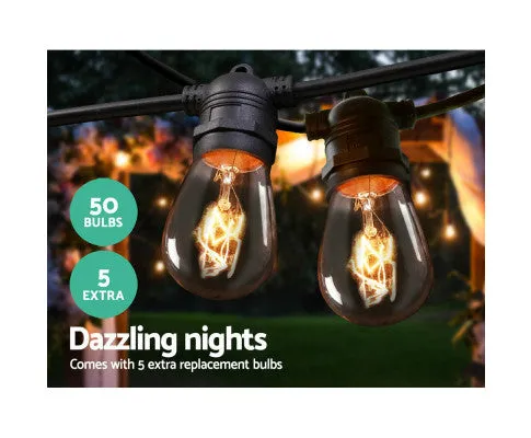 47m LED Festoon String Lights Outdoor Christmas Wedding Waterproof Garden Decor