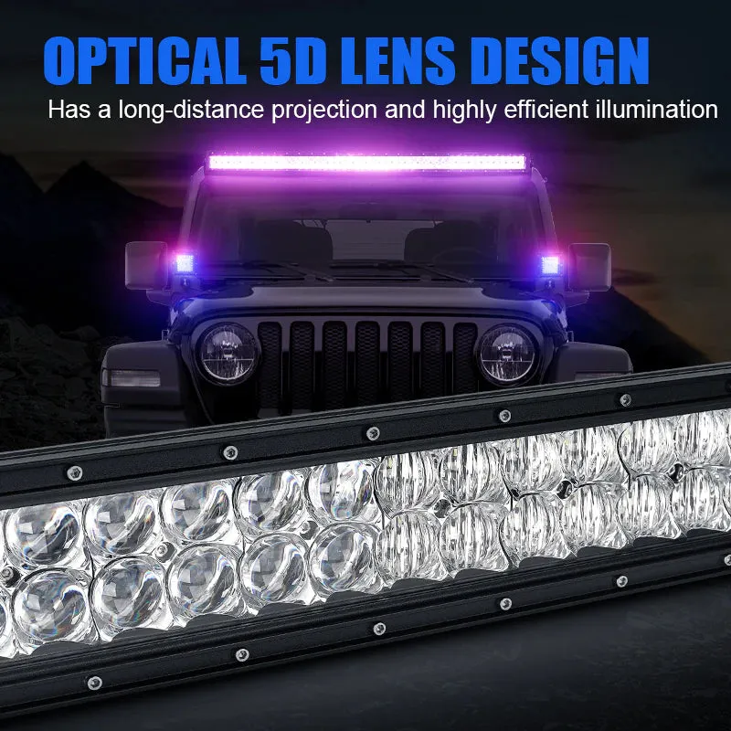 52" RGBW 5D Projector LED Light Bar for Jeep Wrangler