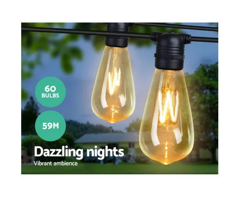 60PCS LED Festoon String Lights Wedding Christmas Outdoor