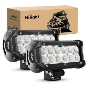 6.5 Inch 36W 1260LM Double Row Flood Led Light Bars (Pair)