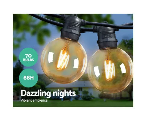 68m LED Festoon Lights Sting Lighting Kits Wedding Outdoor Party