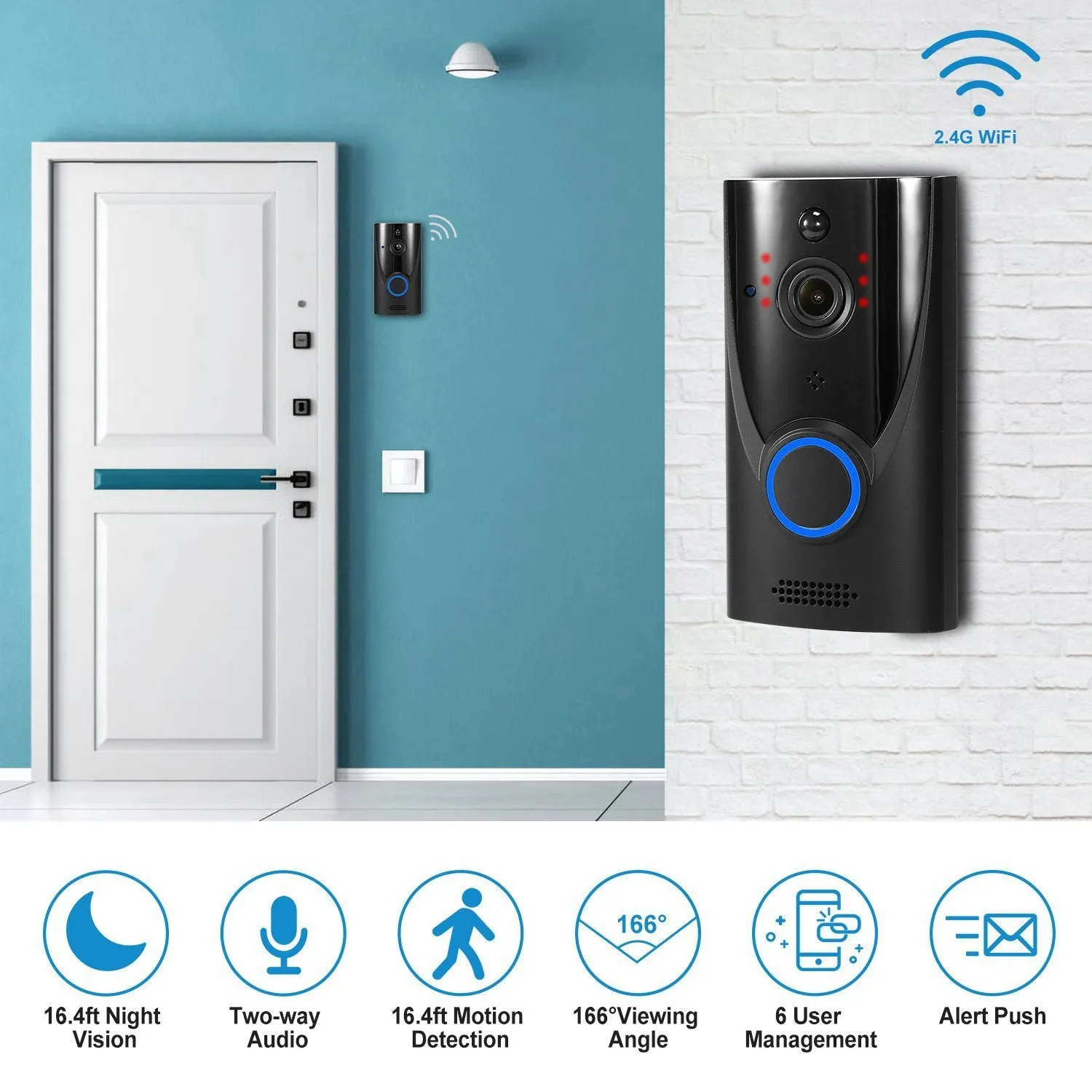 720P HD WiFi Video Doorbell