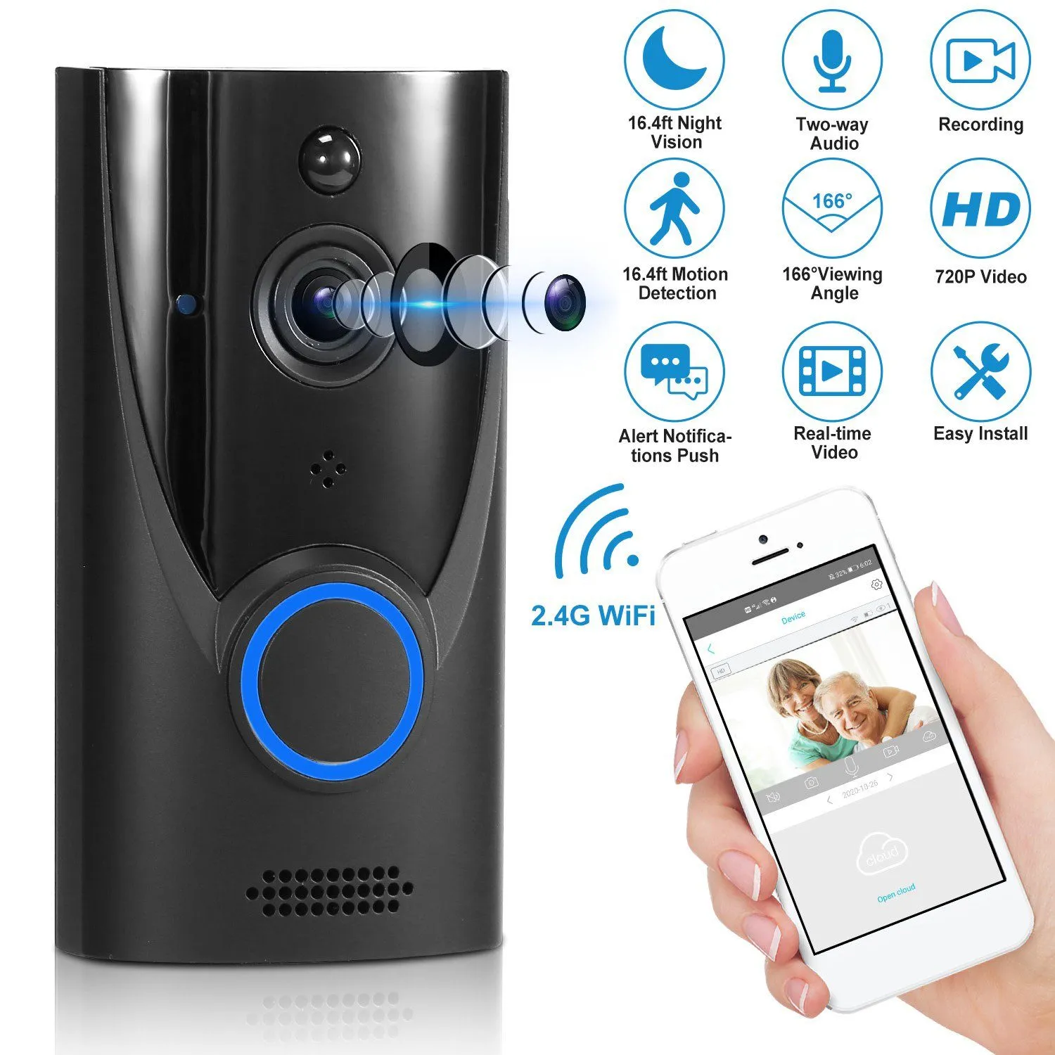 720P HD WiFi Video Doorbell