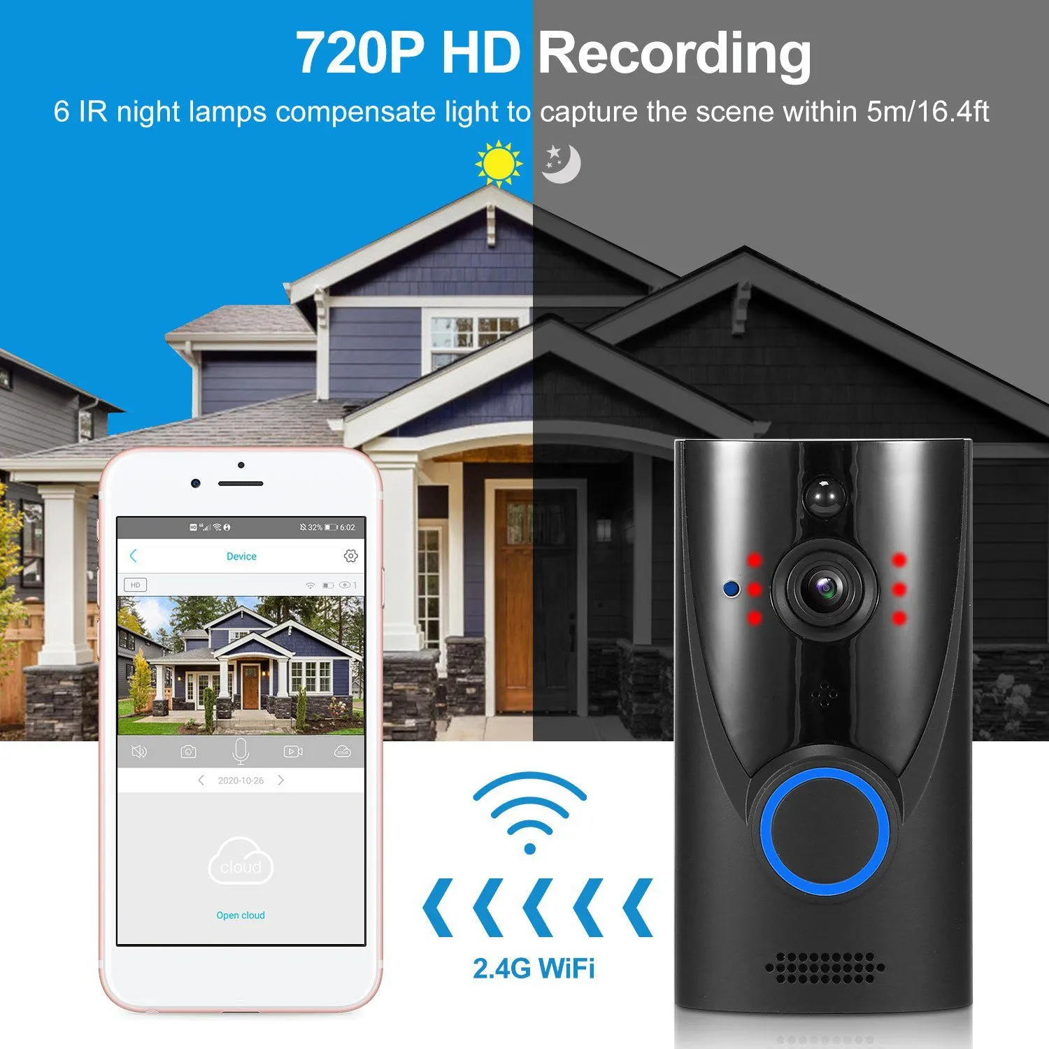 720P HD WiFi Video Doorbell