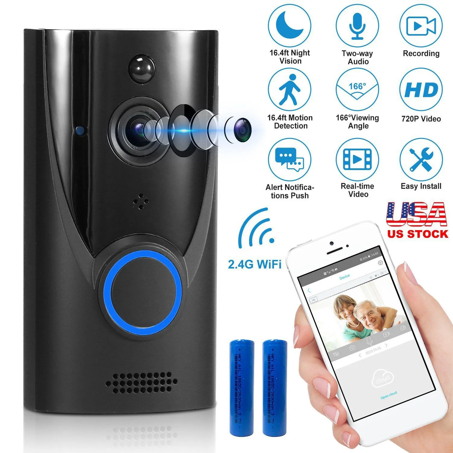 720P HD WiFi Video Doorbell