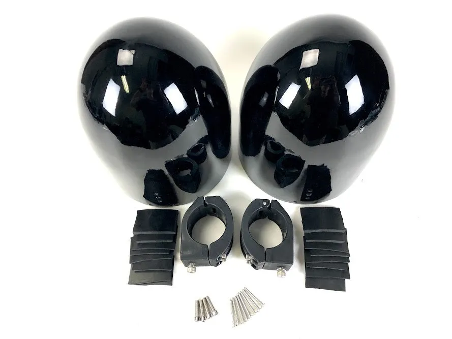 8” Black Painted Fiberglass Wakeboard Tower Enclosure Pods 4 Marine Speakers