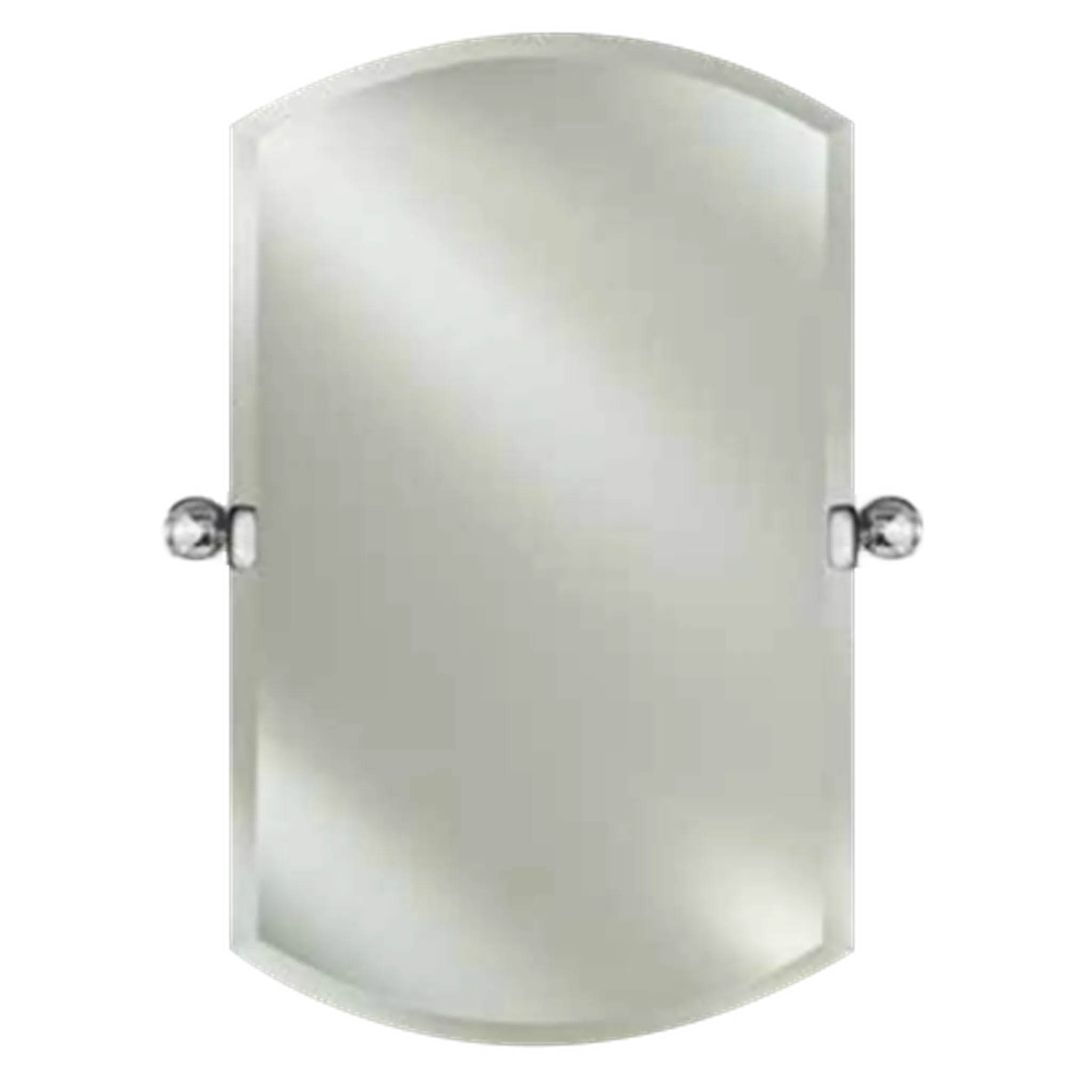 Afina Radiance 16" x 26" Double Arch Frameless Beveled Wall Mirror With Polished Chrome Traditional Tilt Bracket