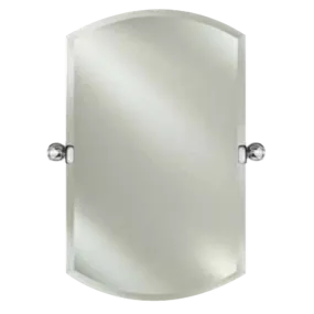 Afina Radiance 16" x 26" Double Arch Frameless Beveled Wall Mirror With Polished Chrome Traditional Tilt Bracket