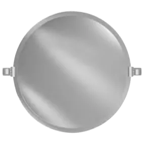 Afina Radiance 18" Round Frameless Beveled Wall Mirror With Polished Chrome Traditional Tilt Bracket