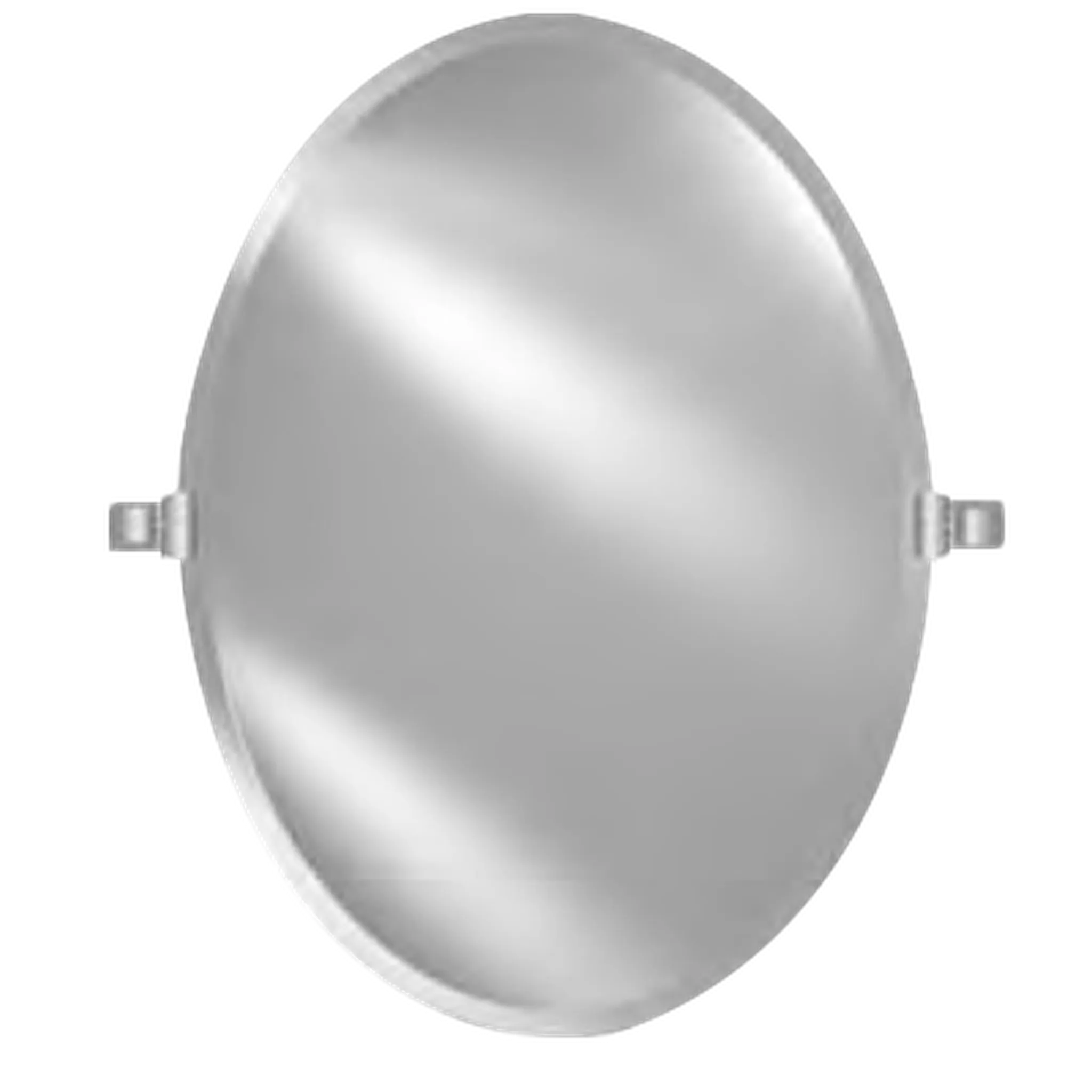 Afina Radiance 18" x 26" Oval Frameless Beveled Wall Mirror With Satin Nickel Contemporary Tilt Bracket