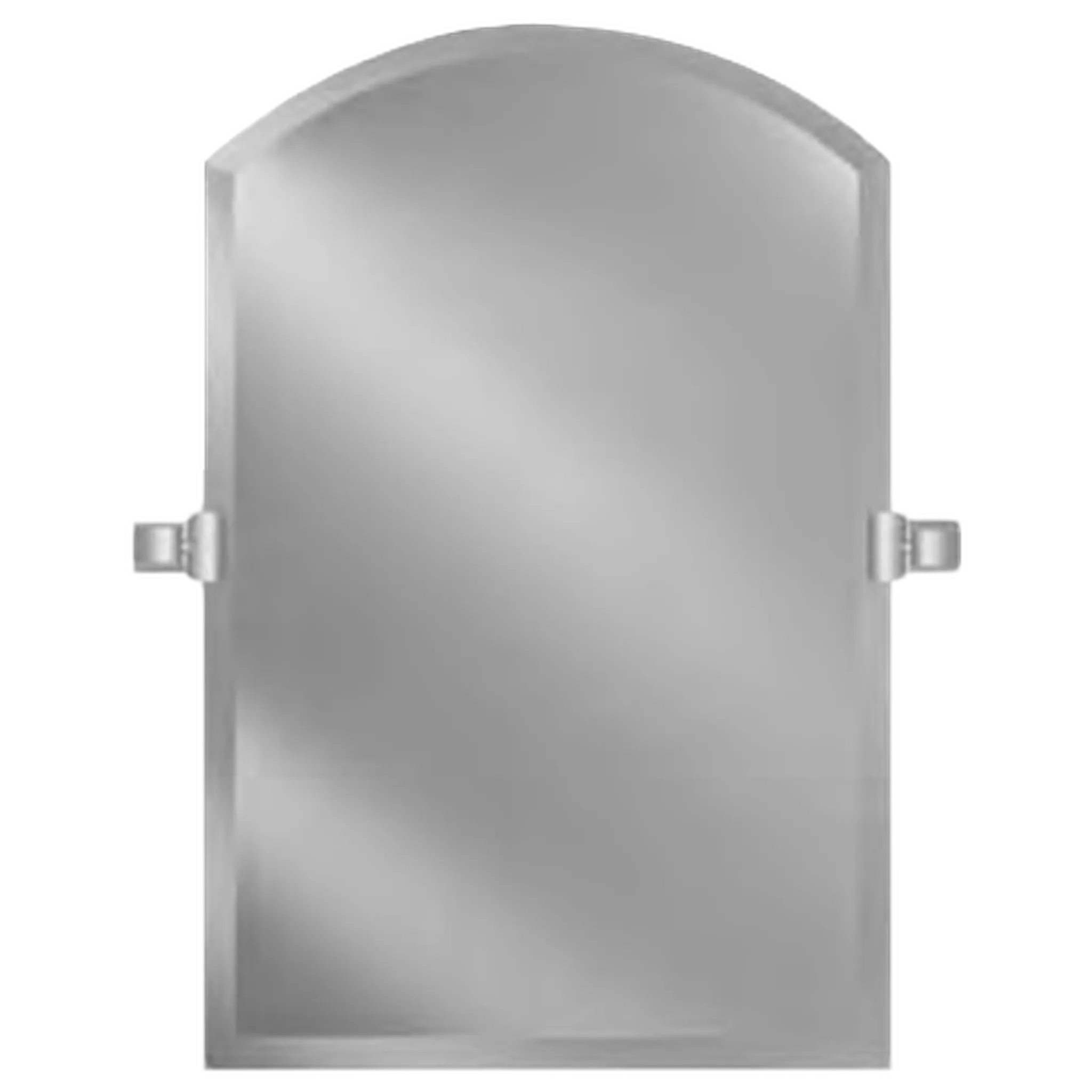 Afina Radiance 24" x 35" Arch Top Frameless Beveled Wall Mirror With Polished Nickel Traditional Tilt Bracket