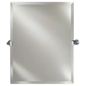 Afina Radiance Frameless 16" x 22" Rectangular Beveled Mirror With Matte Black Transitional Tilt Bracket