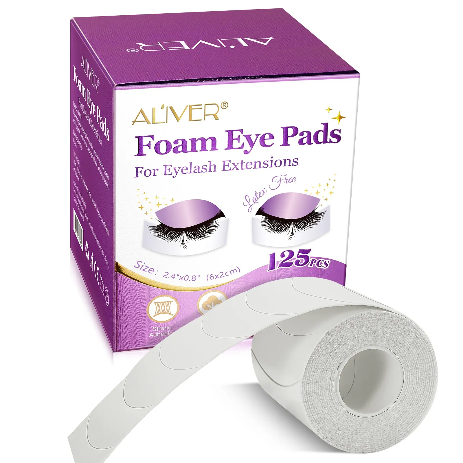 Aliver 125 PCS Eye Pads for Lash Extensions, Pre-cut Foam Tape for Eyelash Extensions