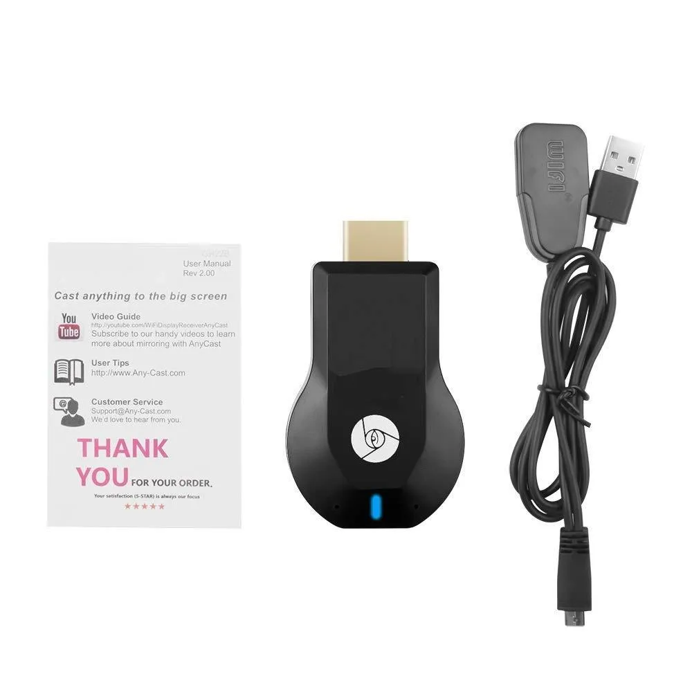 Anycast Wireless WiFi 1080P HDMI Display TV Dongle Receiver Black