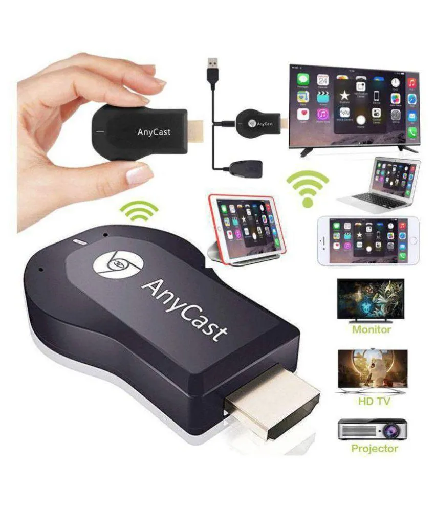Anycast Wireless WiFi 1080P HDMI Display TV Dongle Receiver Black