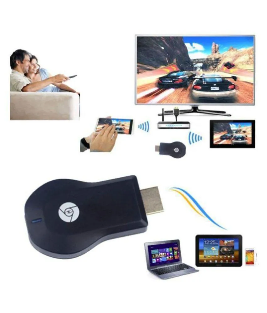 Anycast Wireless WiFi 1080P HDMI Display TV Dongle Receiver Black