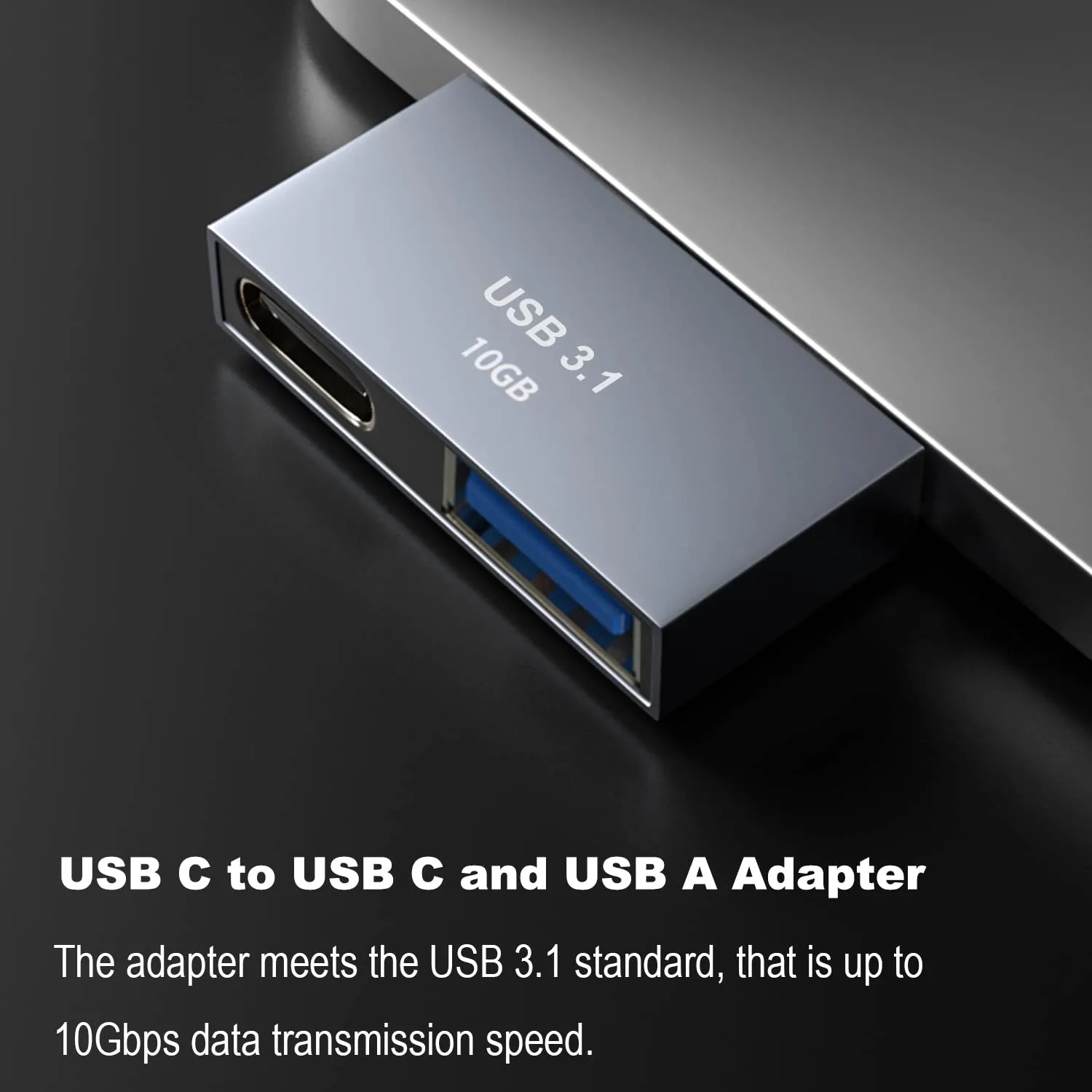 AreMe USB C Adapter for MacBook (2 Pack), Thunderbolt 3 to Dual USB 3.1 Hub, Type C to USB C and USB A Extender Support PD 100W 10Gbps Compatible with MacBook Pro/Air