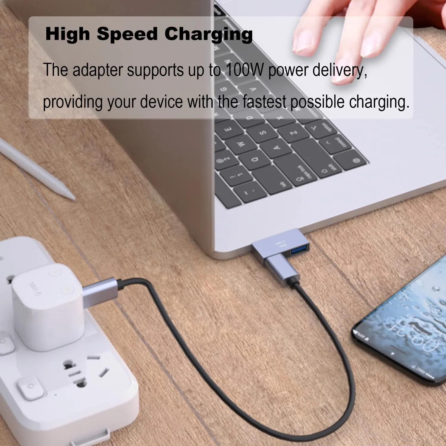 AreMe USB C Adapter for MacBook (2 Pack), Thunderbolt 3 to Dual USB 3.1 Hub, Type C to USB C and USB A Extender Support PD 100W 10Gbps Compatible with MacBook Pro/Air