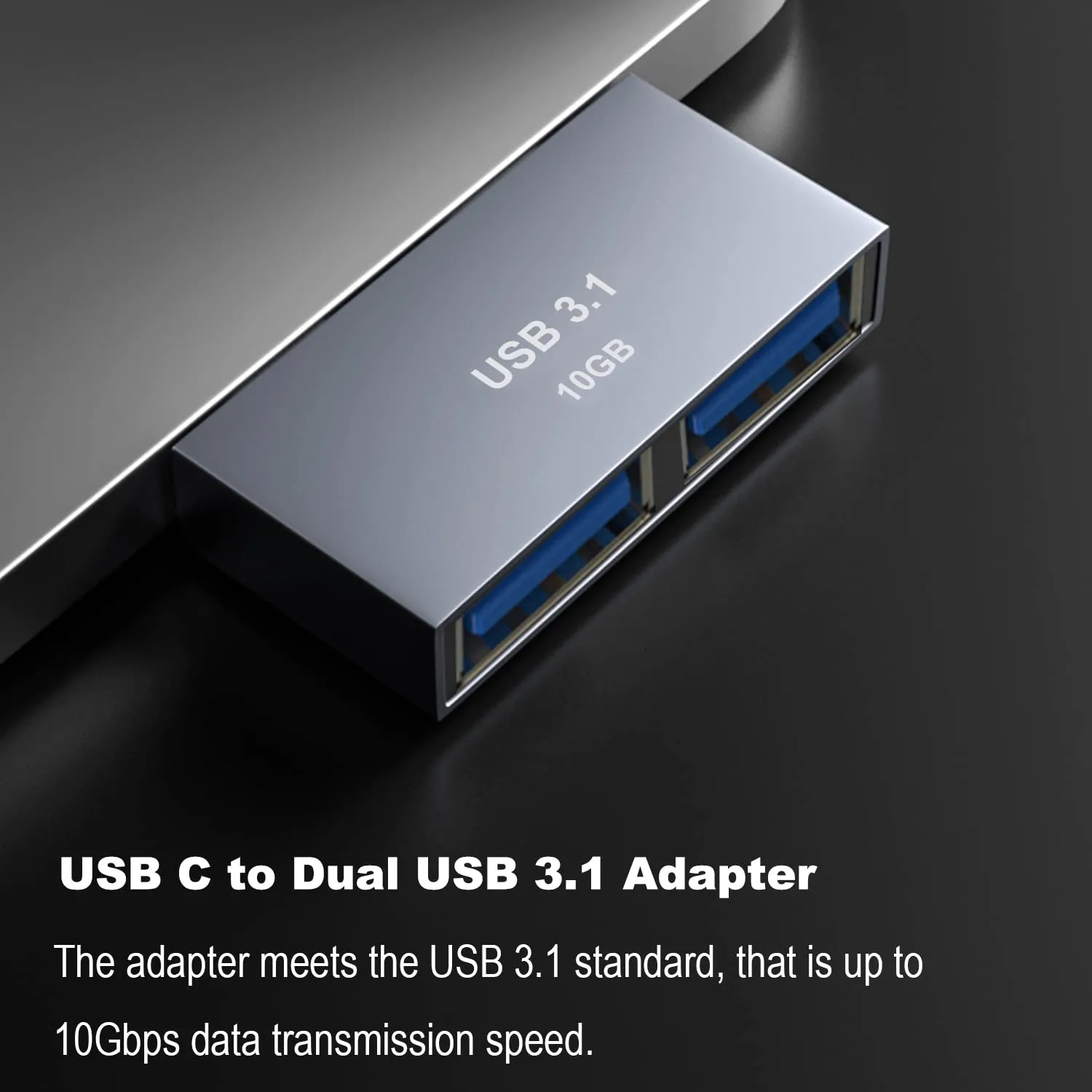 AreMe USB C Adapter for MacBook (2 Pack), Thunderbolt 3 to Dual USB 3.1 Hub, Type C to USB C and USB A Extender Support PD 100W 10Gbps Compatible with MacBook Pro/Air
