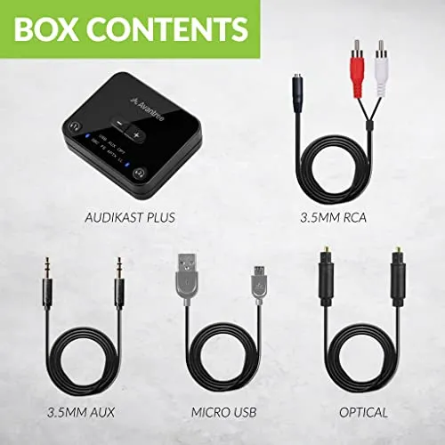 Avantree Audikast Plus Bluetooth 5.0 Transmitter for TV with Volume Control