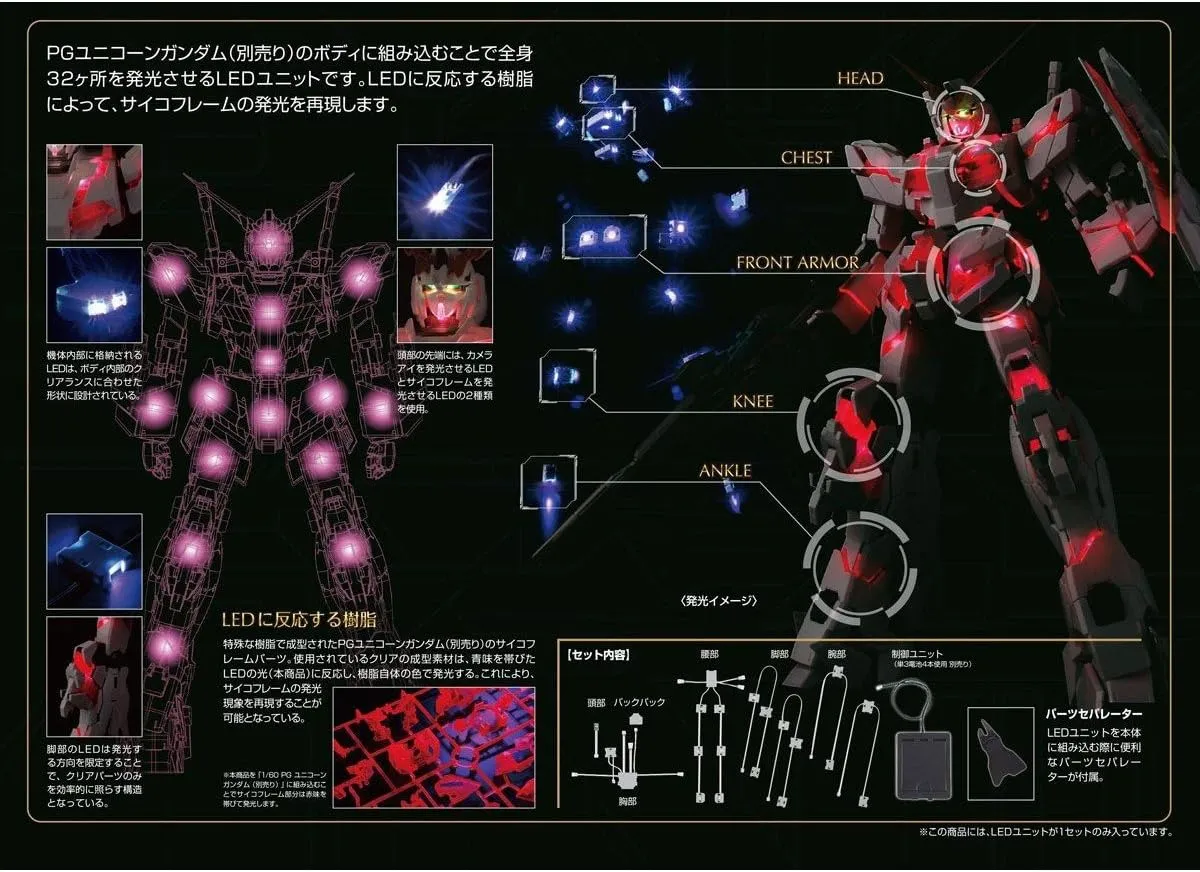 Bandai LED Unit for Unicorn Gundam PG 1/60 Model Kit