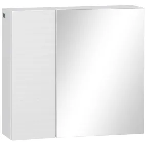 Bathroom Mirror Cabinet - White Wall Mount Organizer