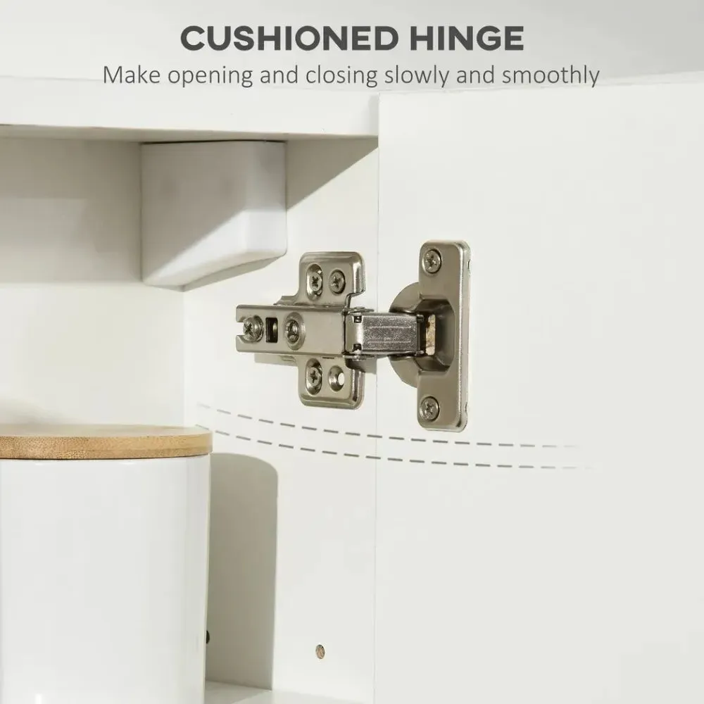 Bathroom Mirror Cabinet - White Wall Mount Organizer