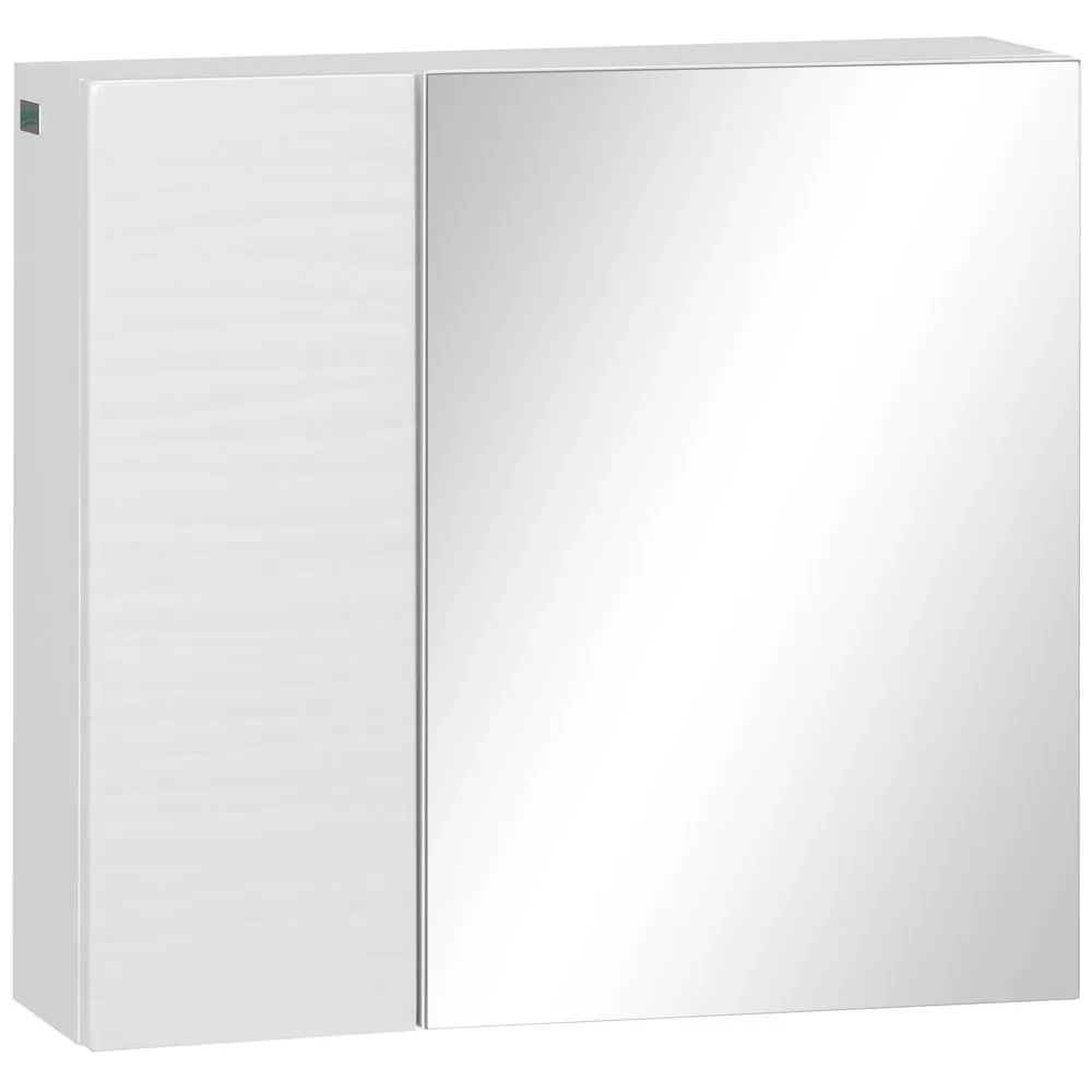 Bathroom Mirror Cabinet - White Wall Mount Organizer