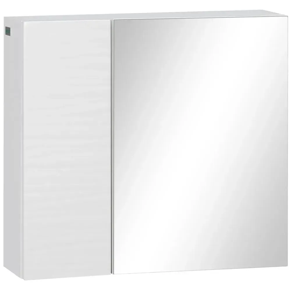 Bathroom Mirror Cabinet - White Wall Mount Organizer