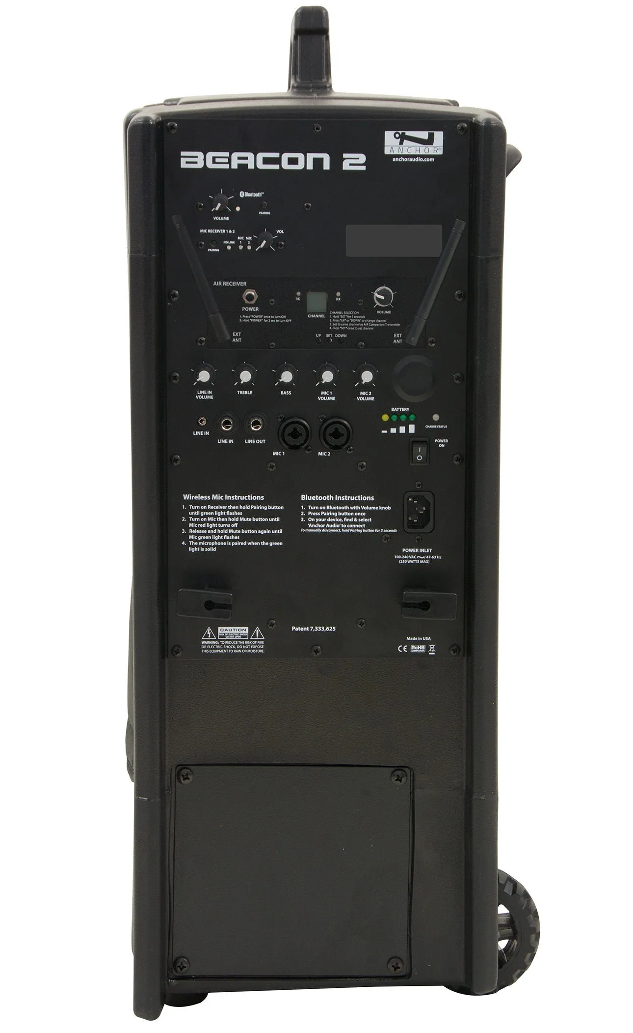 BEA2-RU2 | Beacon with built-in Bluetooth, AIR wireless receiver & dual wireless mic receiver