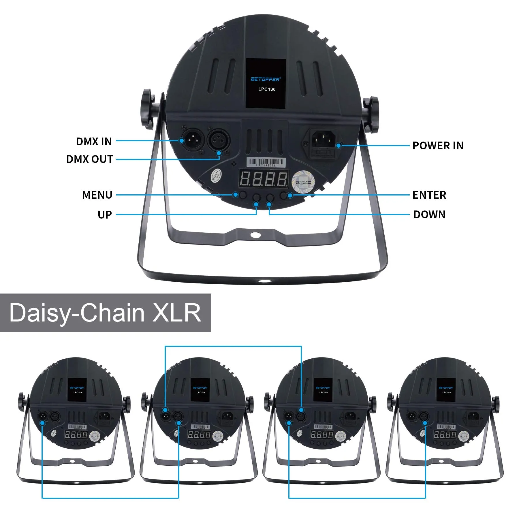 Betopper 60x3W 3-IN-1 RGB Led Par Light For Wedding DJ Club