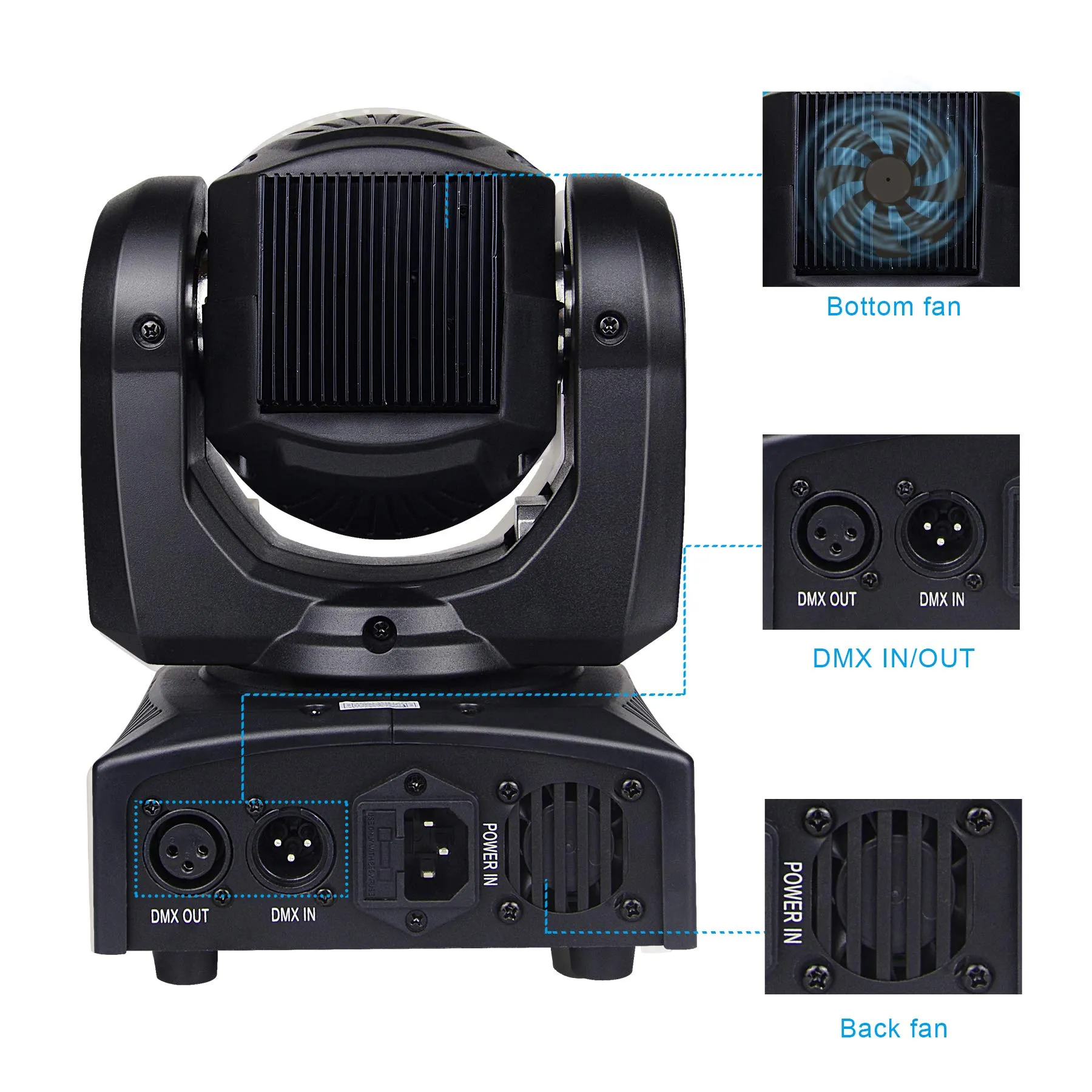 Betopper Spot Moving Head Lights 10W 8 GOBO 8 Colors  For Night Club Wedding Theater