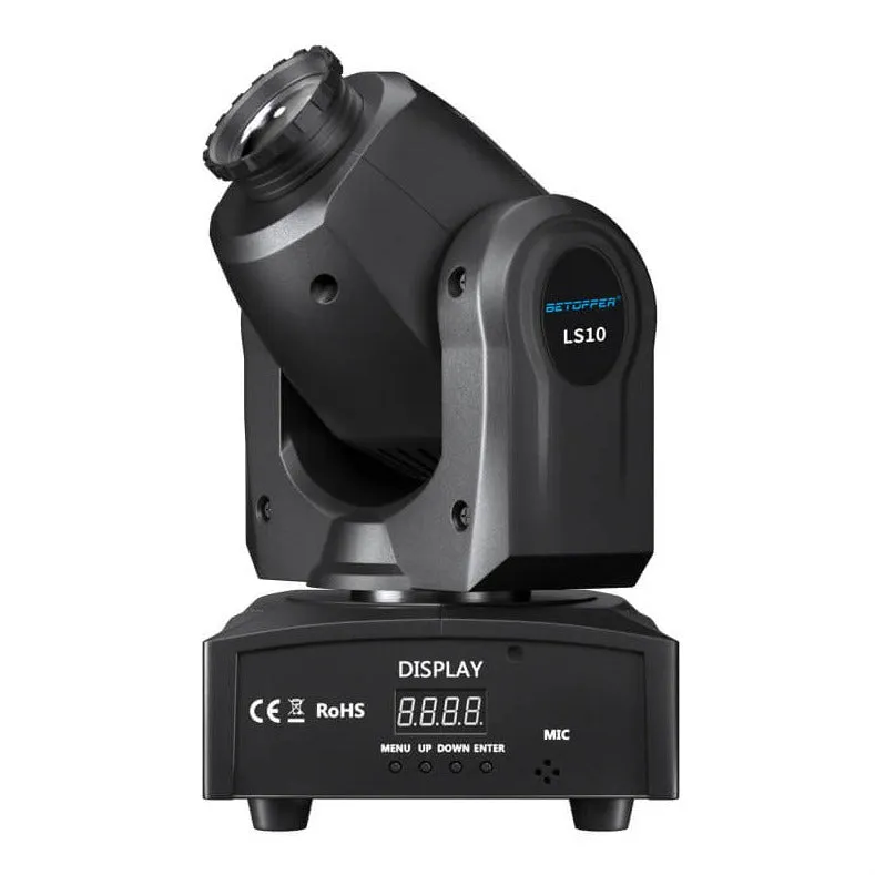 Betopper Spot Moving Head Lights 10W 8 GOBO 8 Colors  For Night Club Wedding Theater